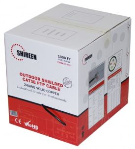Shireen DC-1021 Cable Cat5e FTP 24 AWG Outdoor 1000ft (305 m) Black