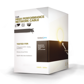 Linkedpro PRO-CAT6-GELX Cable UTP Cat6 23 AWG Gel Black Indoor 1000 ft