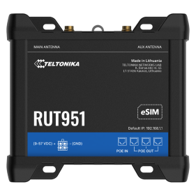 Teltonika RUT951 RUT951A10J00 Router 4G LTE eSIM™ 802.11b/g/n US/CA PoE+
