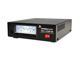 Samlex SEC-1235P-M Power Supply 13.8 VDC 30 Amp. AC input 120 Volts, 60 Hz. Switching Backlit Meter