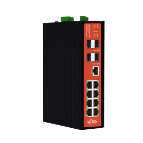 Wi-Tek WI-PMS312GF-I-V2 Switch (8) GbE RJ45 PoE 24V/48V (2) SFP Port Indus Manag